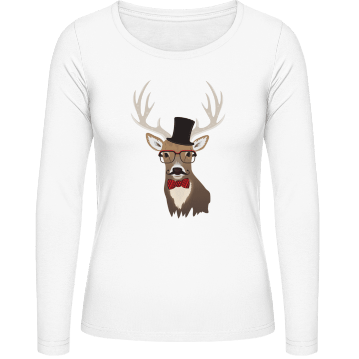 Mustache Deer Stag Vrouwen Lange Mouw Shirt 0 image