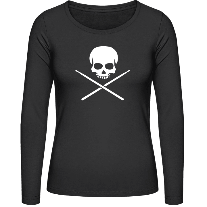 Drummer Skull Langermet skjorte for kvinner contain pic