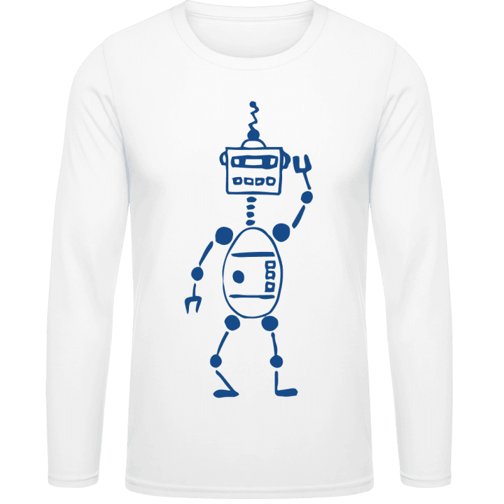 Funny Robot Illustration Long Sleeve Shirt 0 image