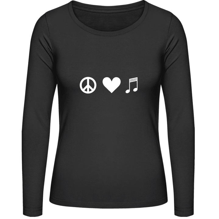 Peace Heart Music Langermet skjorte for kvinner contain pic