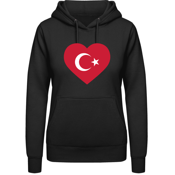 Turkey Heart Flag Hoodie för kvinnor contain pic