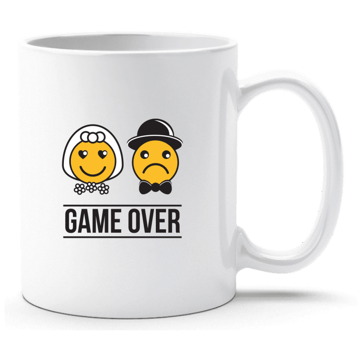 Bride and Groom Smiley Game Over Taza contain pic