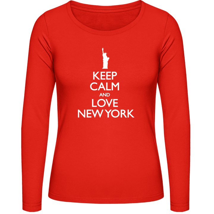 Statue Of Liberty Keep Calm And Love New York T-shirt à manches longues pour femmes contain pic