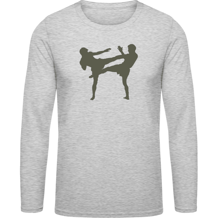 Kickboxing Sillouette Langarmshirt contain pic
