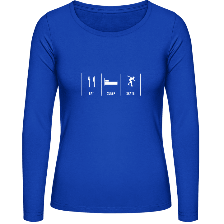 Eat Sleep Inline Skate Langermet skjorte for kvinner contain pic