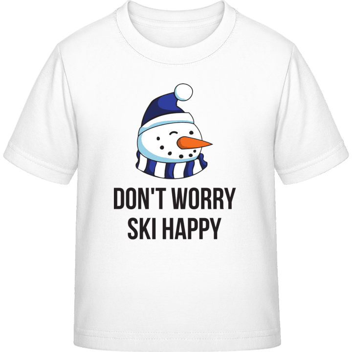 Don't Worry Ski Happy T-skjorte for barn contain pic