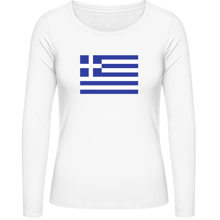 Greece Flag T-shirt à manches longues pour femmes contain pic