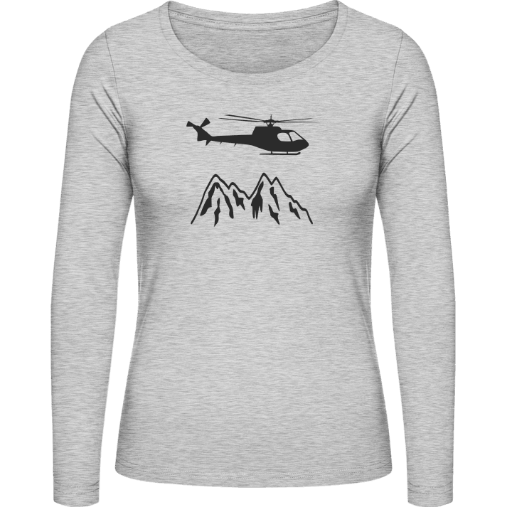 Mountain Rescue Helicopter Langermet skjorte for kvinner contain pic