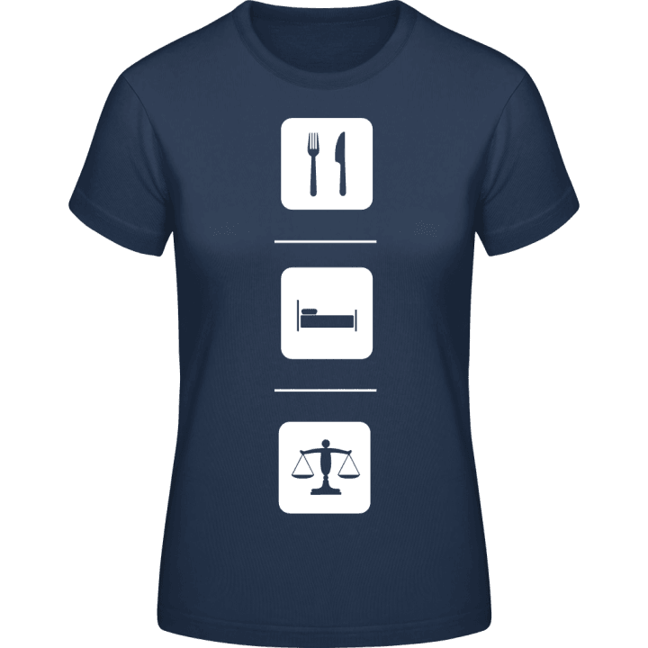 Eat Sleep Justice Vrouwen T-shirt contain pic
