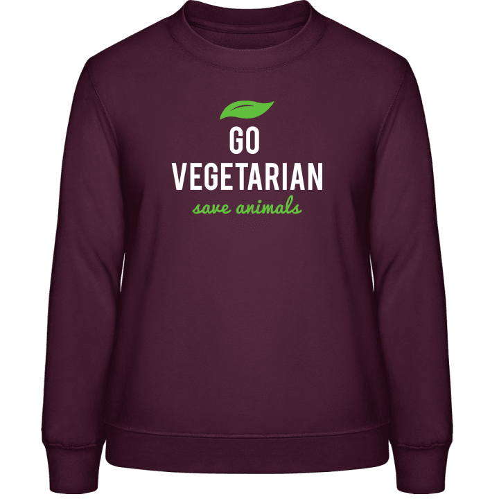 Go Vegetarian Save Animals Sweatshirt för kvinnor 0 image