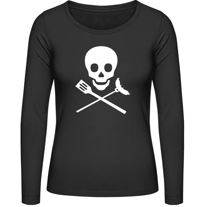 BBQ Skull Frauen Langarmshirt contain pic