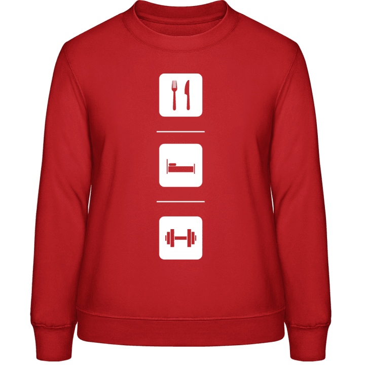 Eat Sleep Fitness Training Frauen Sweatshirt contain pic