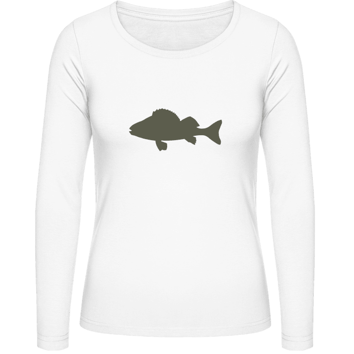 Perch Fish Silhouette Kvinnor långärmad skjorta 0 image