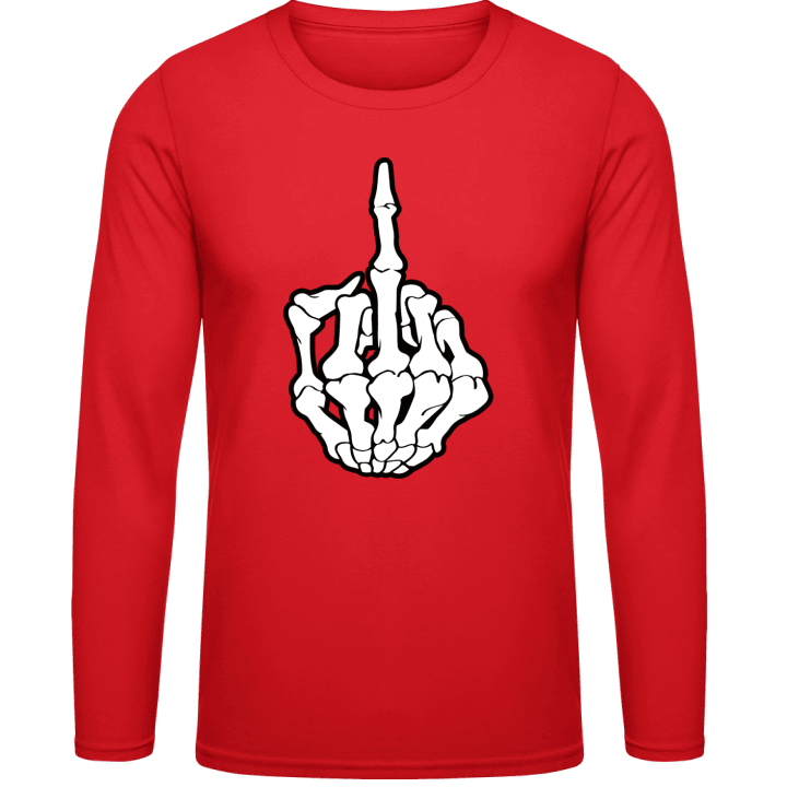 Skeleton Obscene Gesture Long Sleeve Shirt contain pic
