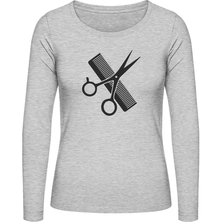 Comb And Scissors Langermet skjorte for kvinner contain pic