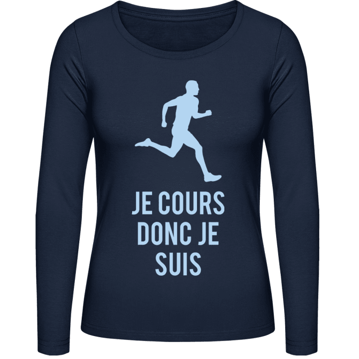 Je cours donc je suis Vrouwen Lange Mouw Shirt contain pic