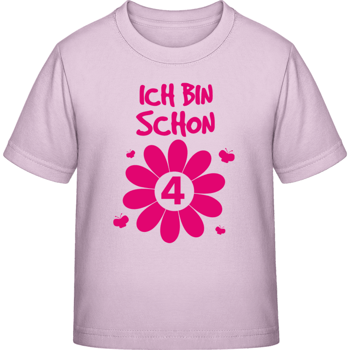 Ich bin schon vier Blume T-shirt til børn 0 image