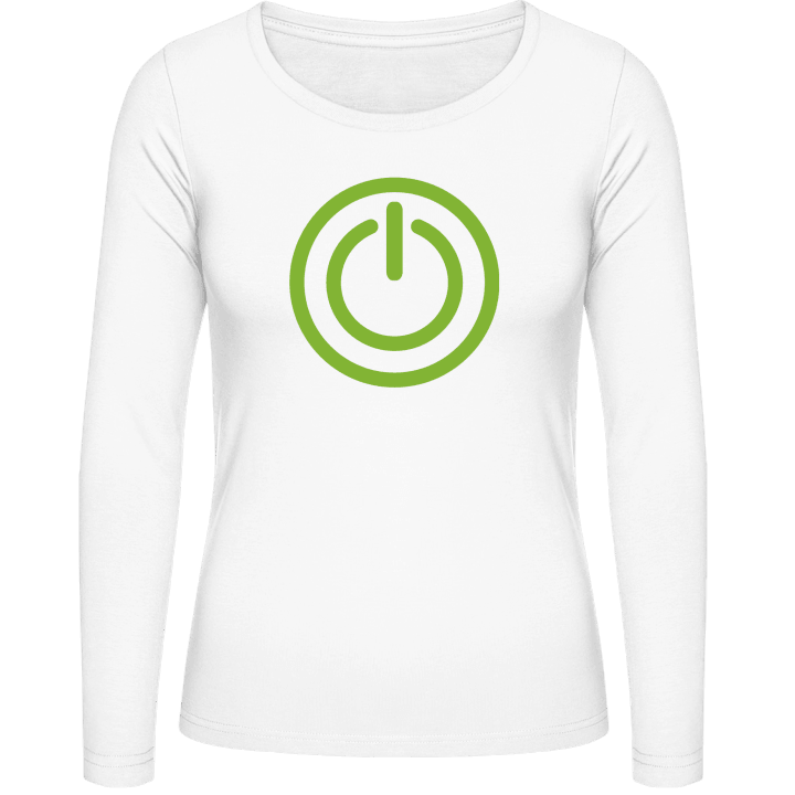 Power On Computer Button T-shirt à manches longues pour femmes contain pic