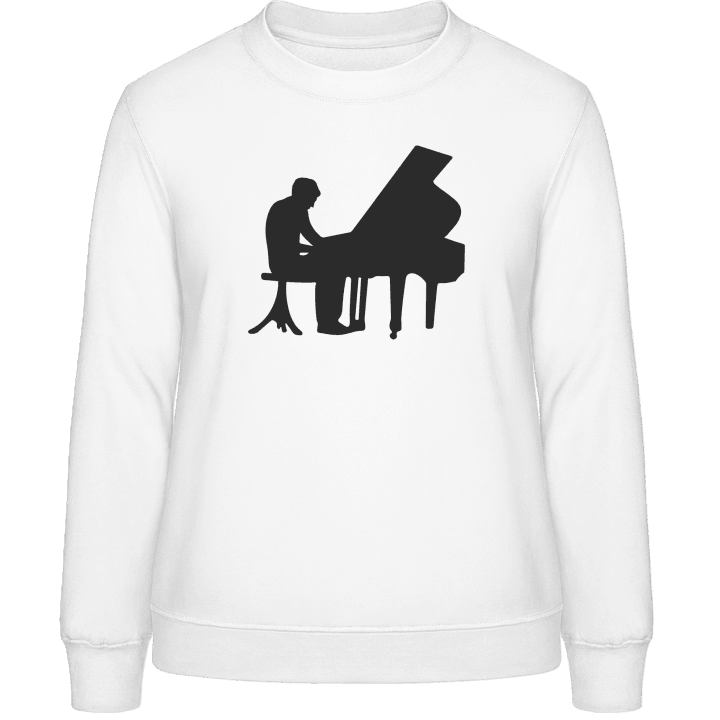 Pianist Silhouette Sweatshirt för kvinnor contain pic