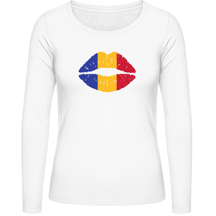 Romanian Kiss Flag Langermet skjorte for kvinner contain pic