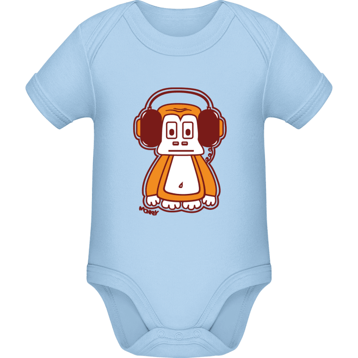 Monkey With Headphones Baby Romper contain pic
