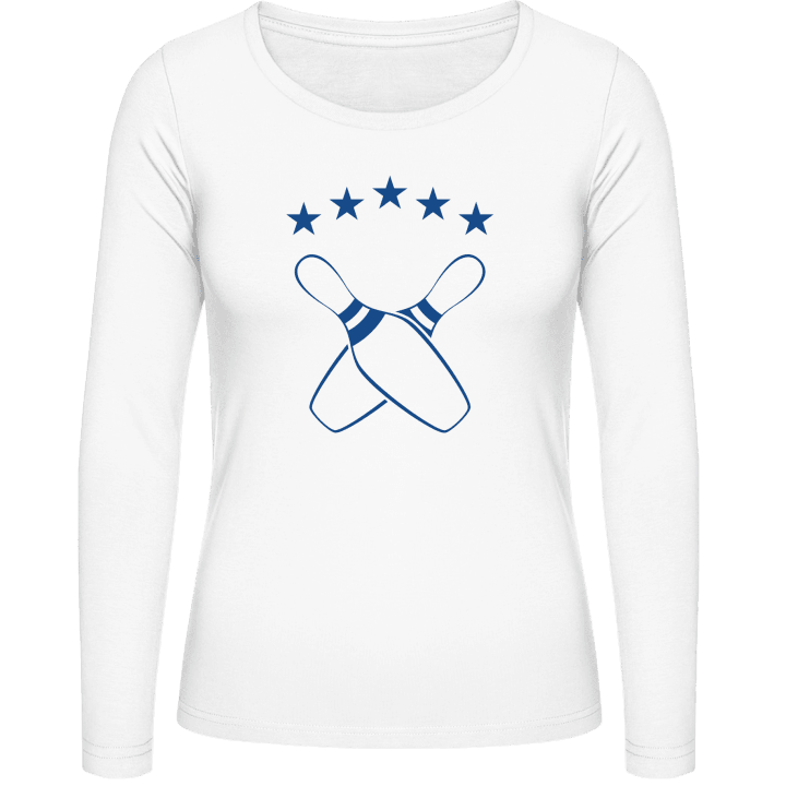 Bowling Ninepins 5 Stars Vrouwen Lange Mouw Shirt contain pic