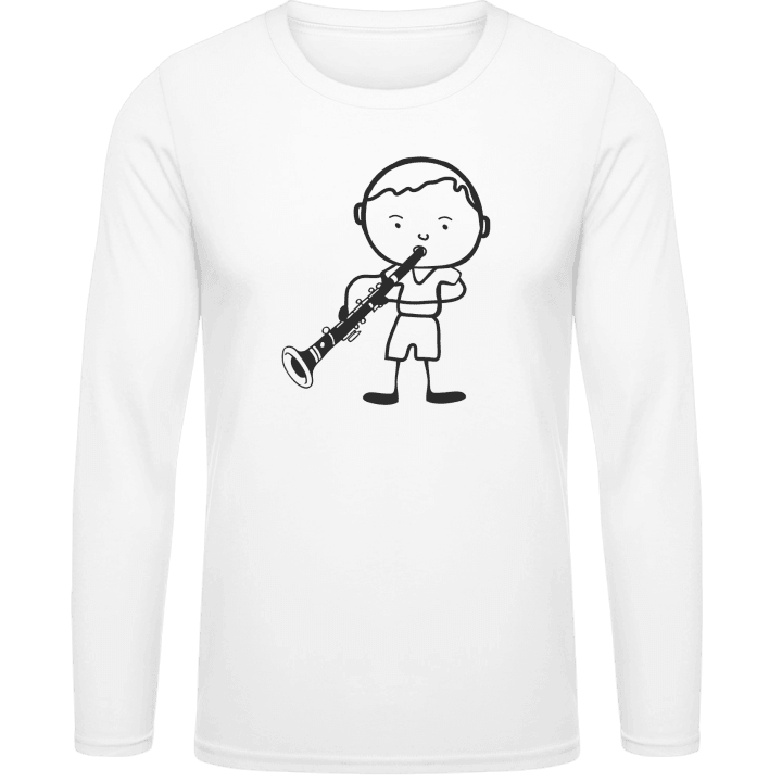 Clarinetist Comic Character T-shirt à manches longues 0 image