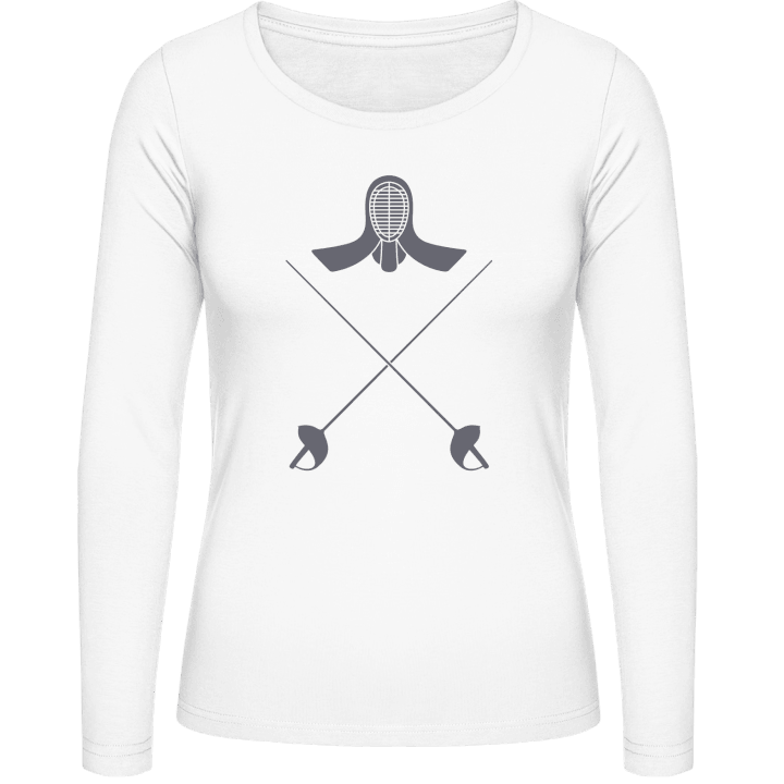 Fencing Swords and Helmet T-shirt à manches longues pour femmes contain pic