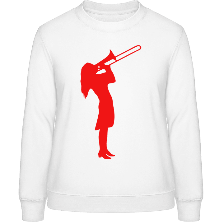 Female Trombonist Silhouette Vrouwen Sweatshirt contain pic