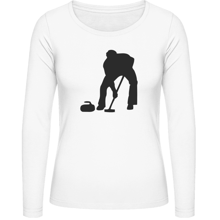 Curling Silhouette Frauen Langarmshirt contain pic