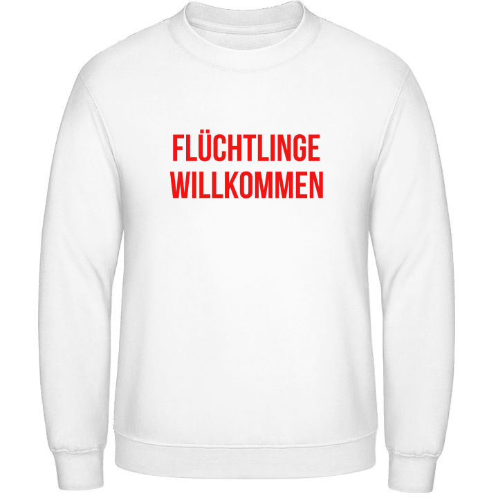 Flüchtlinge willkommen Slogan Sweatshirt contain pic