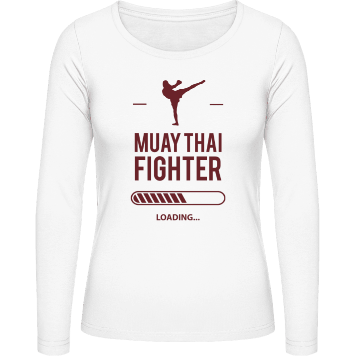 Muay Thai Fighter Loading Vrouwen Lange Mouw Shirt contain pic