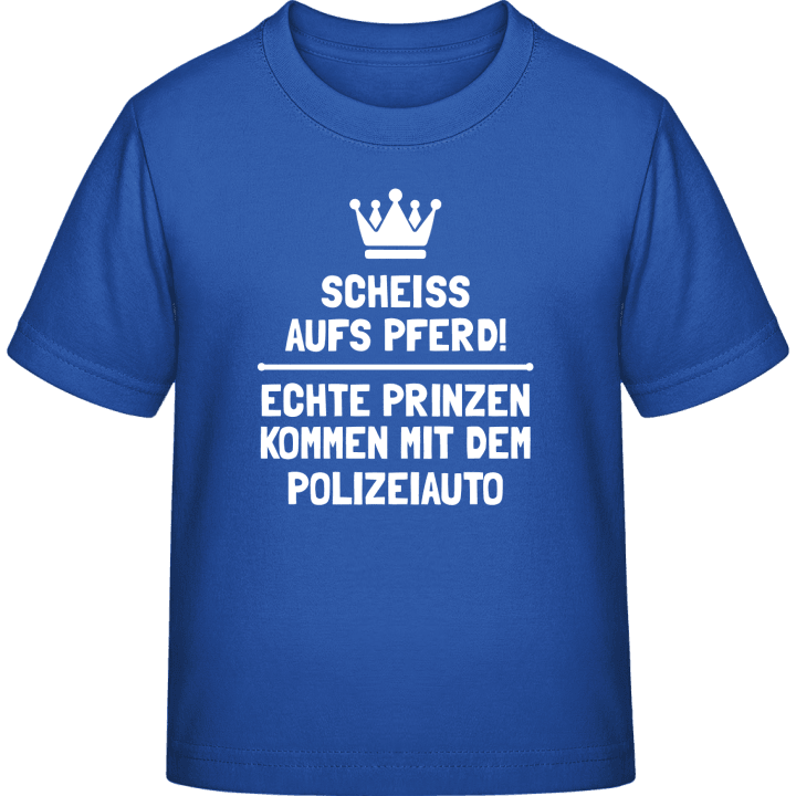 Echte Prinzen kommen mit dem Polizeiauto Kinderen T-shirt contain pic