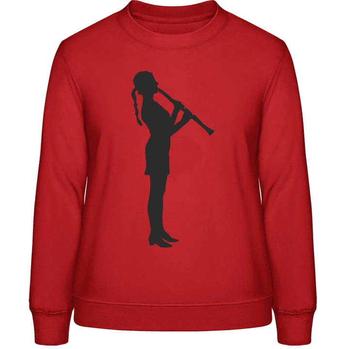 Clarinetist Silhouette Female Vrouwen Sweatshirt contain pic