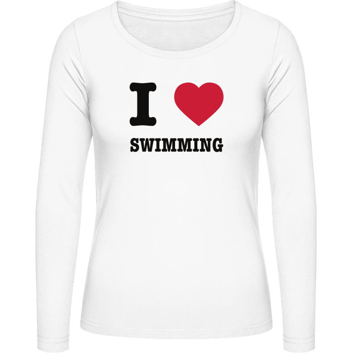I Heart Swimming Langermet skjorte for kvinner contain pic