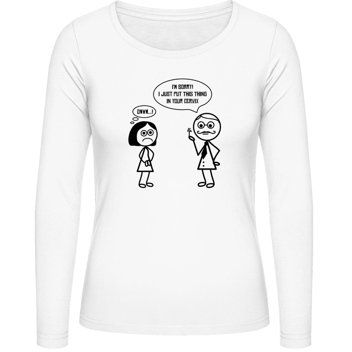 Gynecologist Comic Langermet skjorte for kvinner contain pic