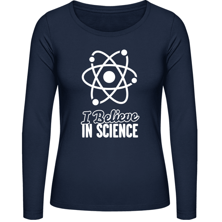 I Believe In Science Langermet skjorte for kvinner contain pic