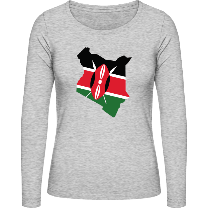 Kenya Map T-shirt à manches longues pour femmes contain pic