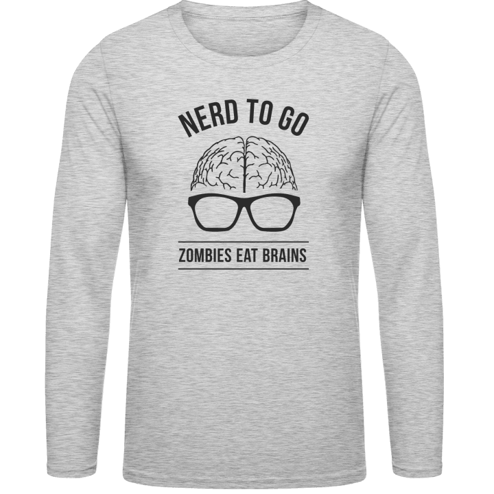 Nerd To Go Zombies Love Brains Shirt met lange mouwen 0 image