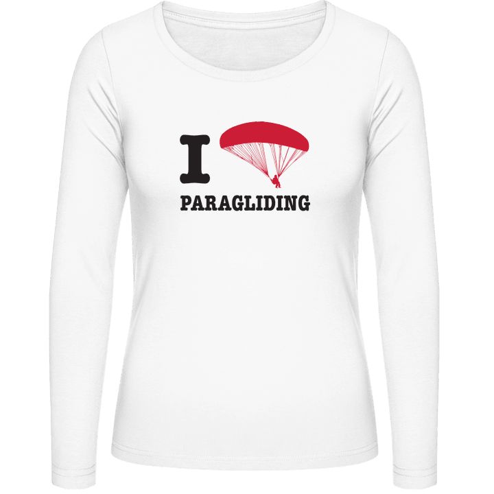 I Love Paragliding Langermet skjorte for kvinner contain pic