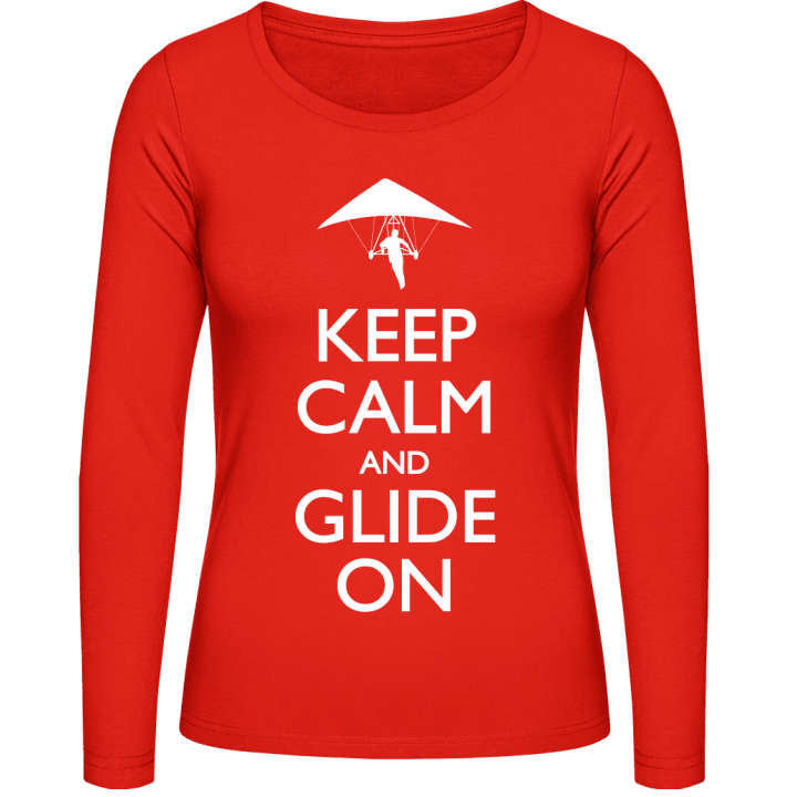 Keep Calm And Glide On Hang Gliding Langermet skjorte for kvinner contain pic