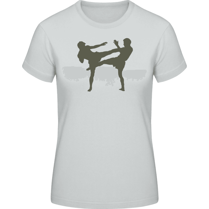 Kickboxing Sillouette T-skjorte for kvinner contain pic