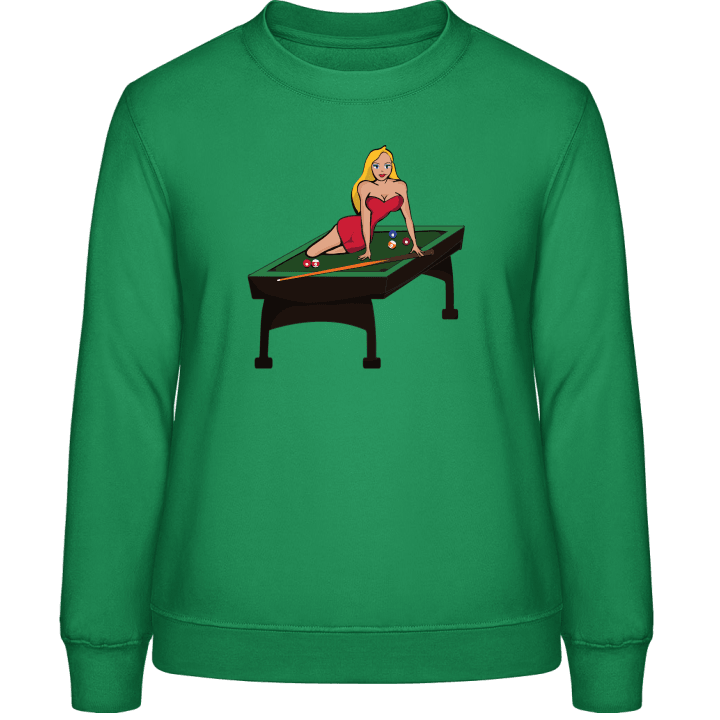 Hot Babe On Billiard Table Frauen Sweatshirt contain pic