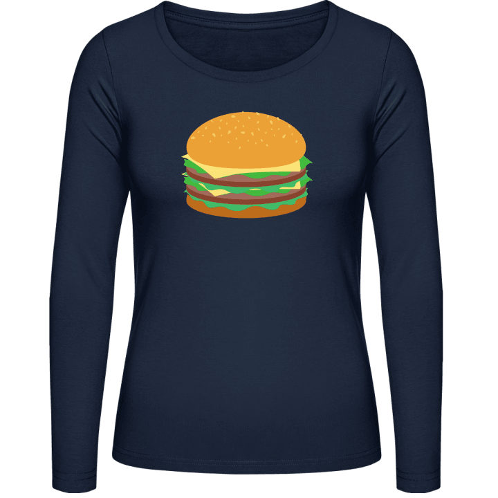 Hamburger Illustration Langermet skjorte for kvinner contain pic