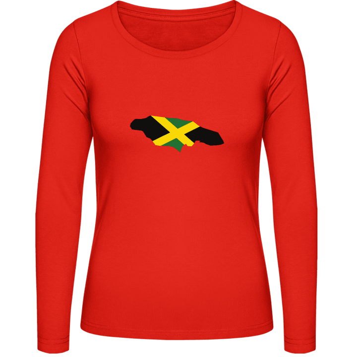 Jamaica Map T-shirt à manches longues pour femmes contain pic