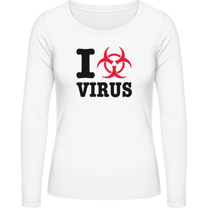 I Love Virus T-shirt à manches longues pour femmes contain pic