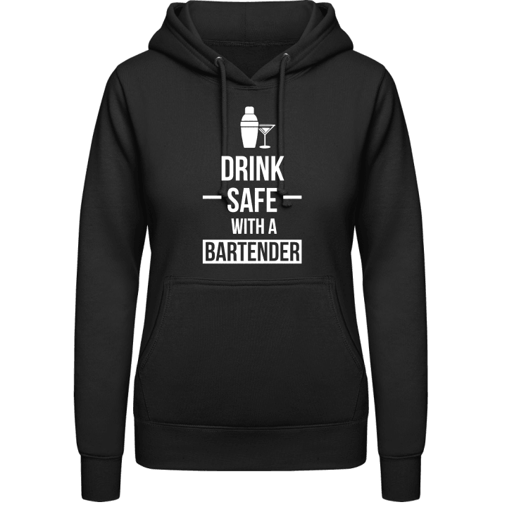 Drink Safe With A Bartender Sudadera con capucha para mujer contain pic