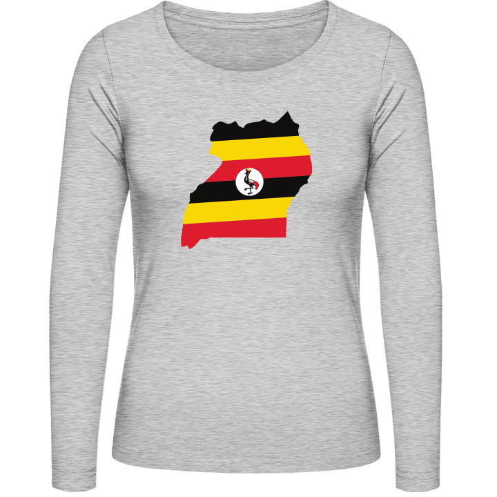Uganda Map T-shirt à manches longues pour femmes contain pic