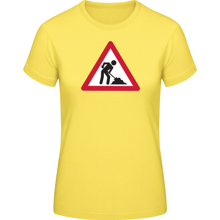Construction Site Warning T-skjorte for kvinner contain pic