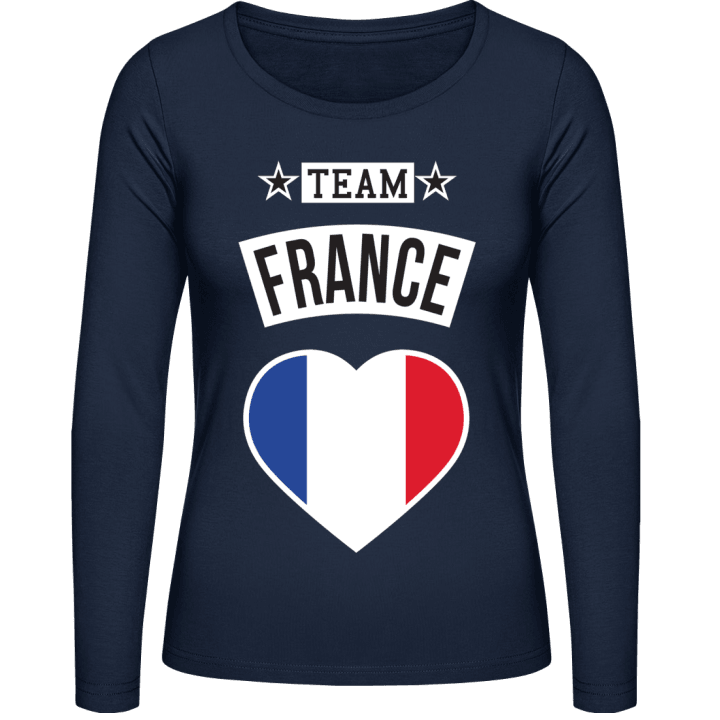 Team France Heart Vrouwen Lange Mouw Shirt contain pic